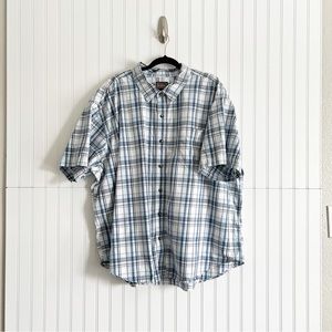 Schmidt Workwear Mens 4XL Blue Plaid Short Sleeve Shirt